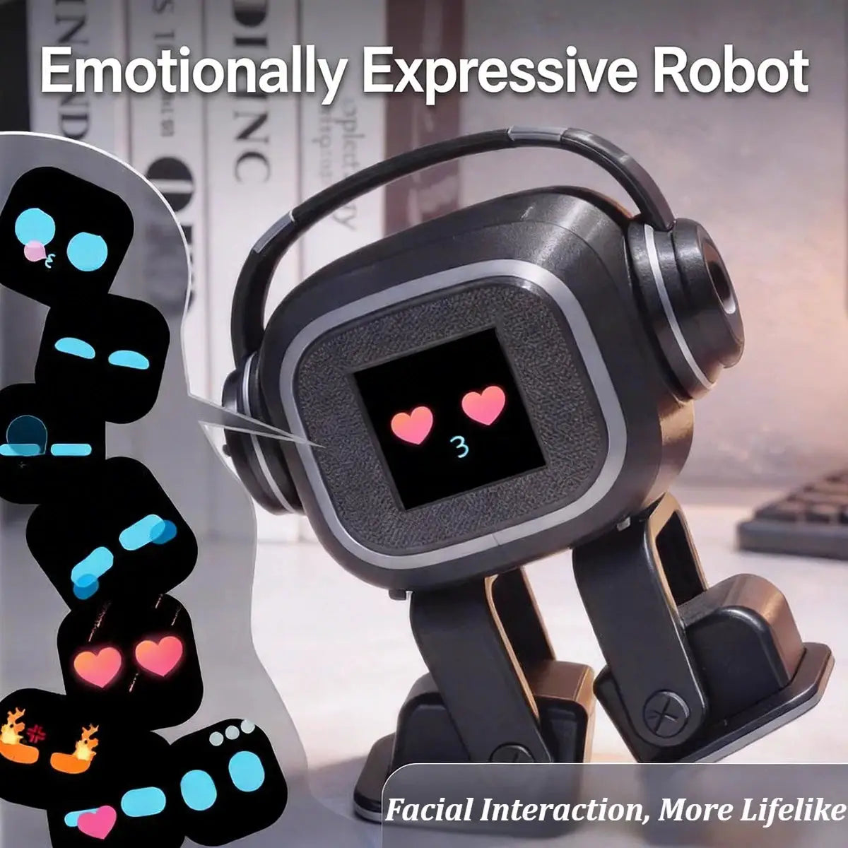 AI Dancing Robot With Emoji Display And Voice Control For Kids And Adults