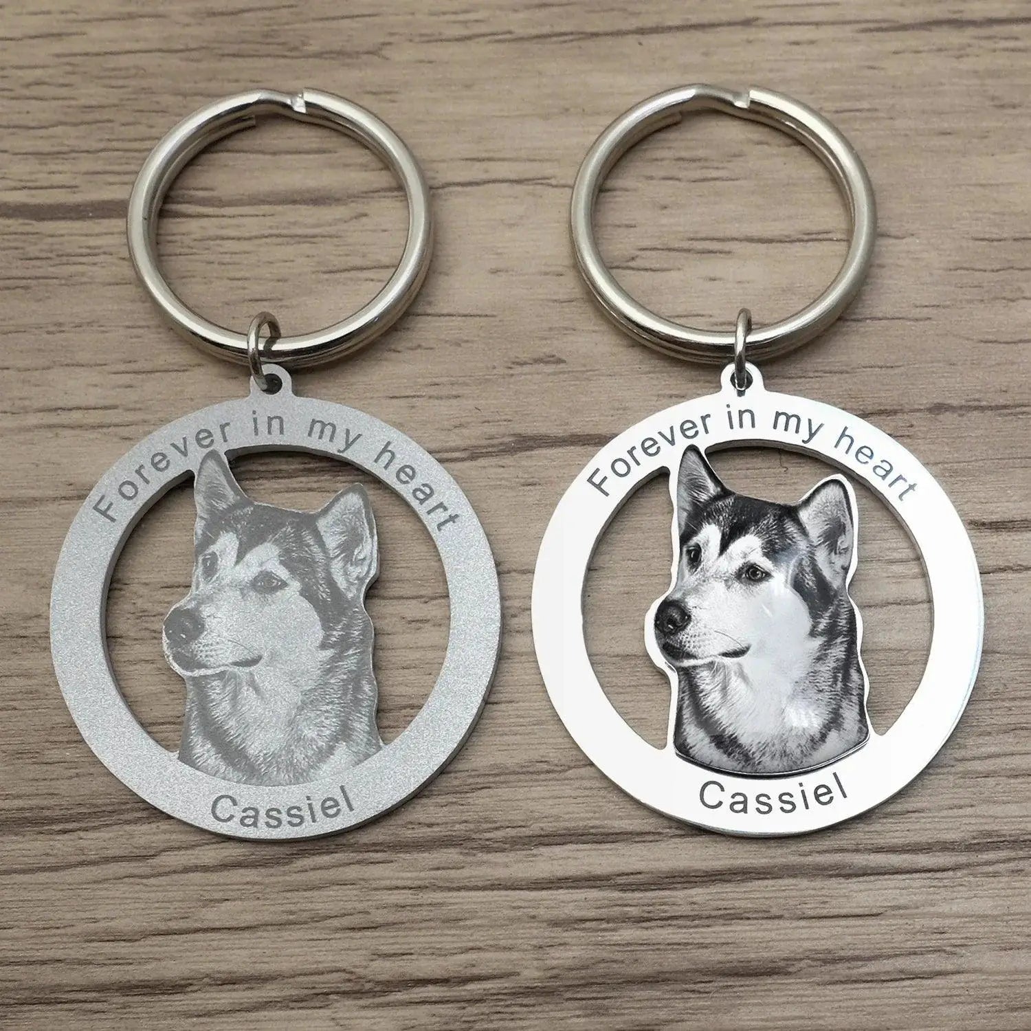 Custom Pet Portrait Engraved Keychain Gift For Pet Lovers