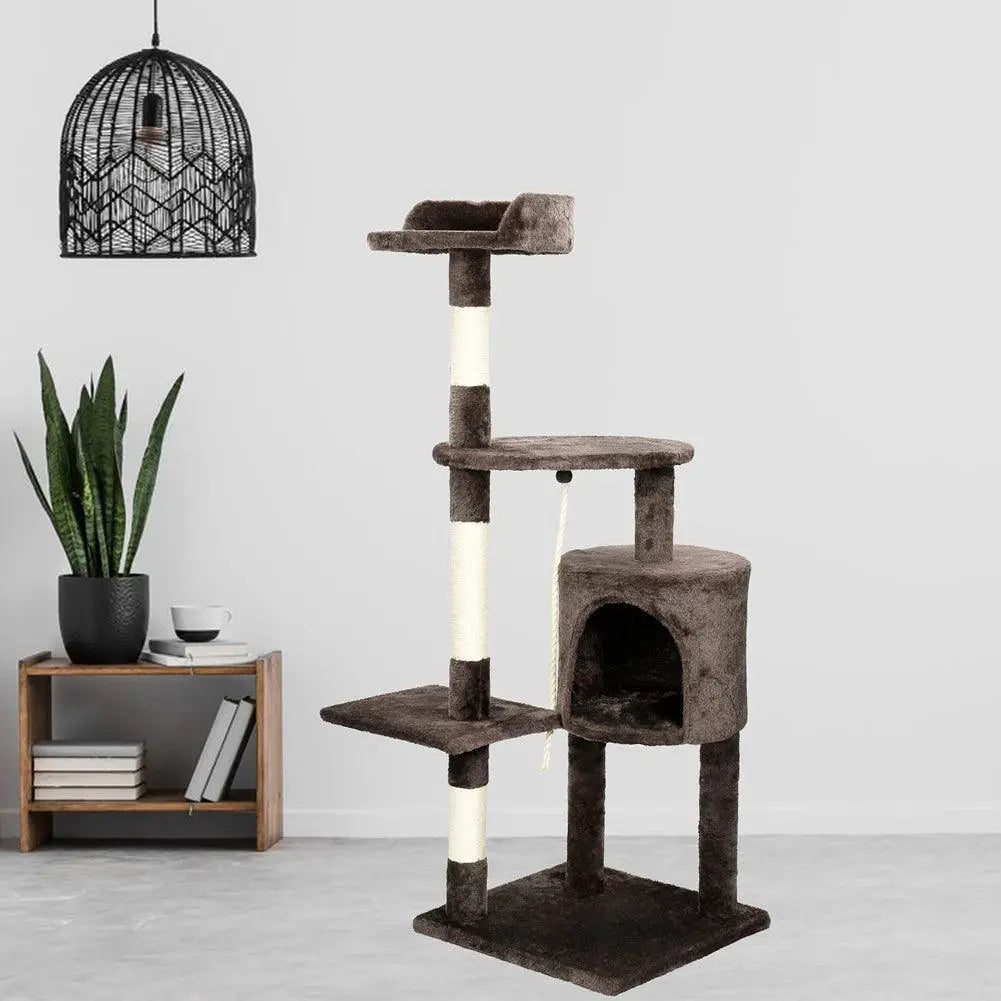 Cat Tree Multi Level Tower Condo Scratching Post Dark Brown