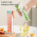 1pc Ice Cube Tray One Handed Press Ice Cube Maker With Lid