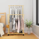 Bamboo Garment Coat Clothes Hanging Heavy Duty Rack Shelves