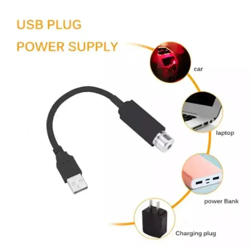 Portable USB Star Projector Night Light For Room And Car