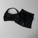 Women Yoga Set Seamless Quick-Dry Halter Shorts