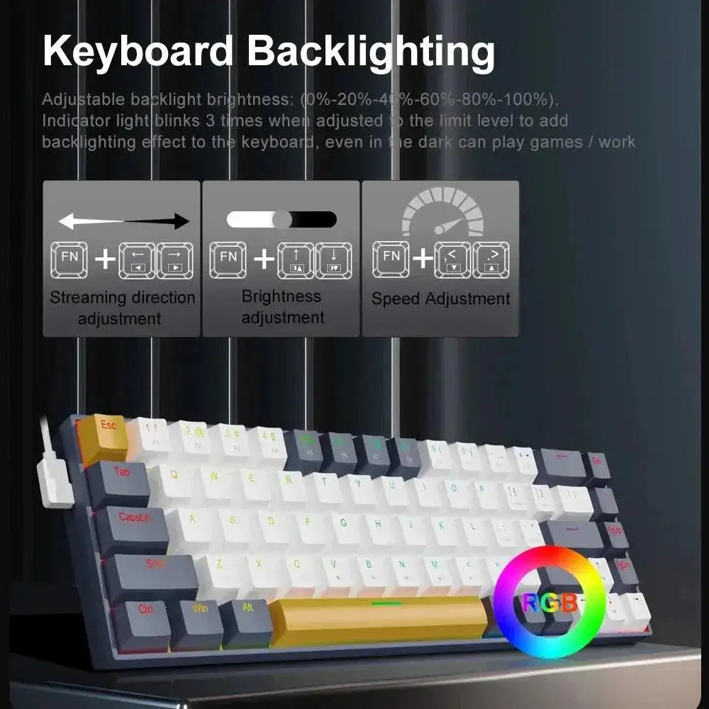 E-YOOSO Z686 RGB Mechanical Keyboard Red Switches For Gaming
