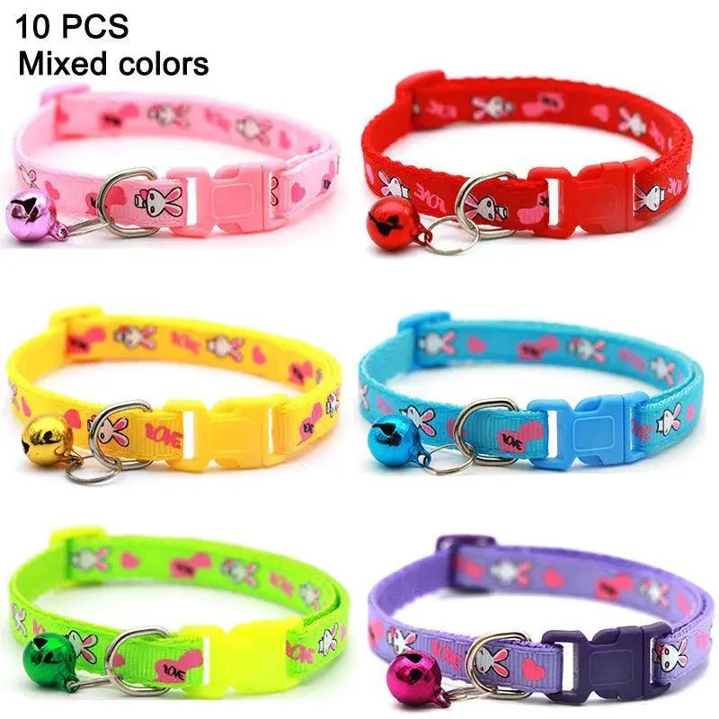 Colorful Bell Collar for Cat and Puppy Adjustable Necklace