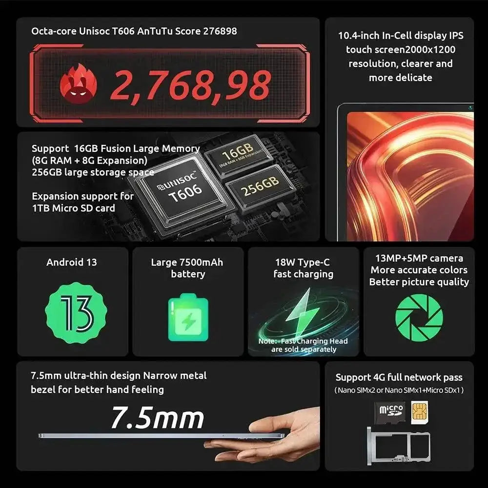 BMAX MaxPad I11 Plus 10.4 Inch Tablet Octa Core 16GB RAM