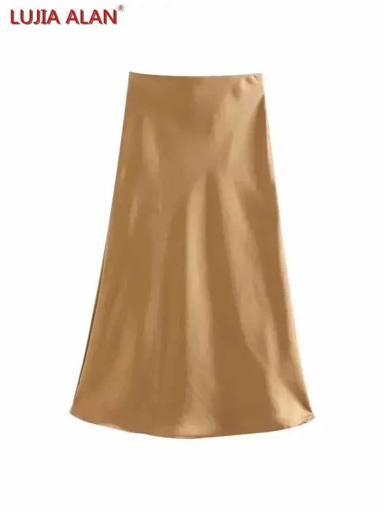Flattering Satin Midi Skirt for Women — product view 14