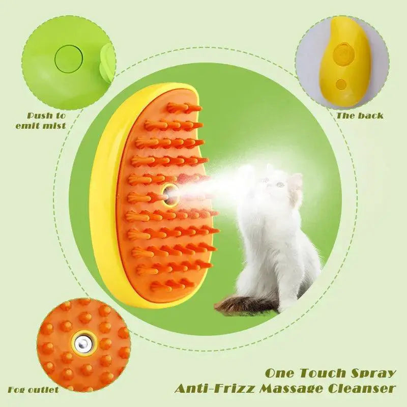 Cat Dog Electric Spray Grooming Comb With Steam Brush Tool