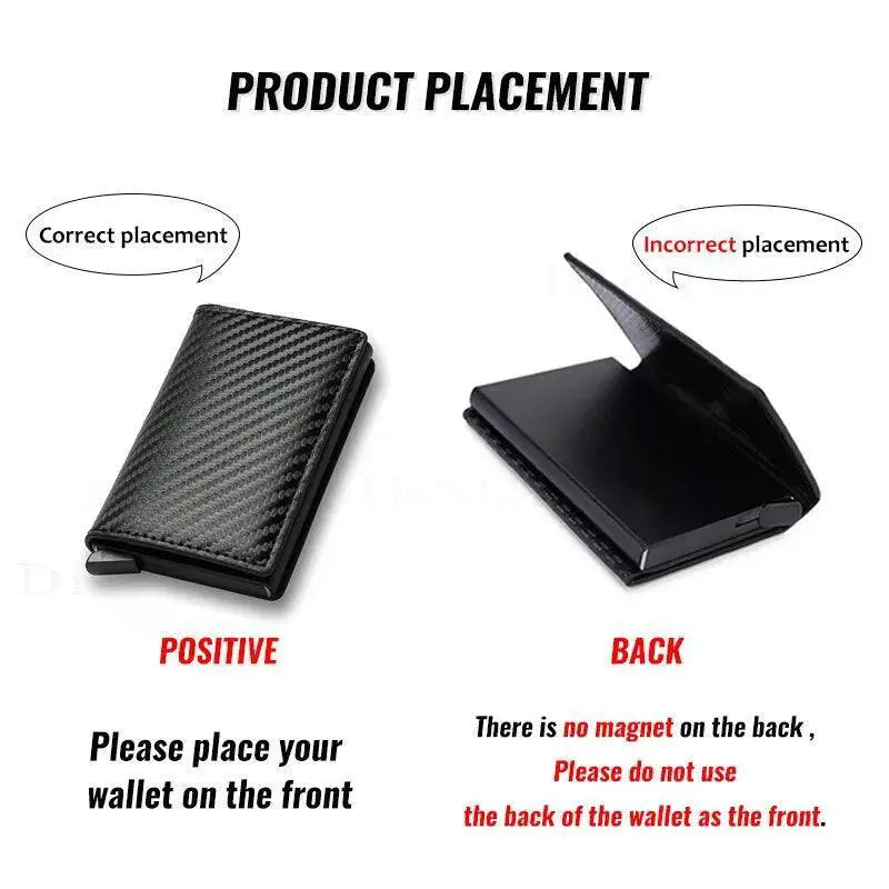 RFID Aluminum Wallet Card Holder Carbon Fiber Design
