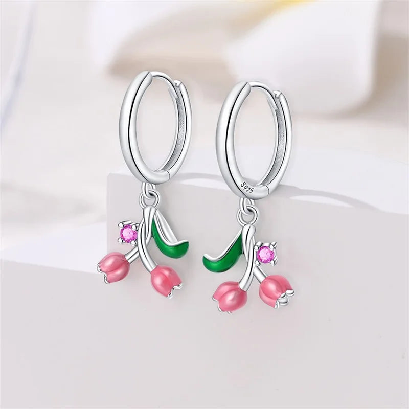 Sterling Silver Bee Butterfly Pink