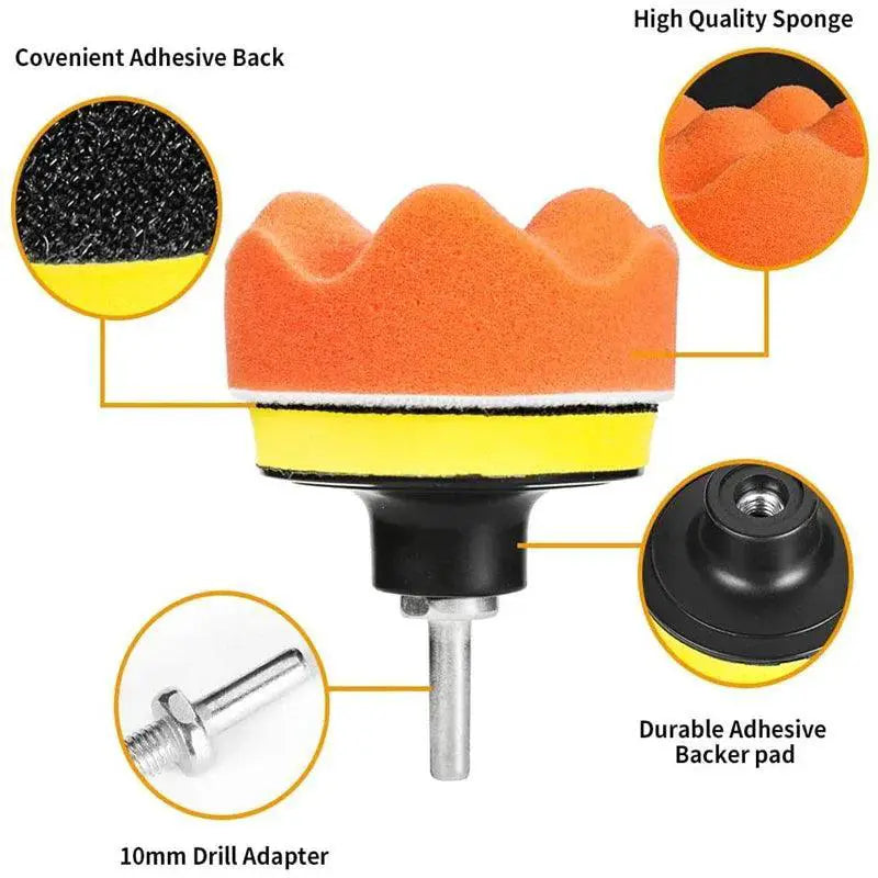 Car Polishing Sponge Pads Kit Foam Pad Buffer Kit Wax Pads