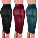 Elegant Faux Leather Pencil Skirt Versatile Chic Essential