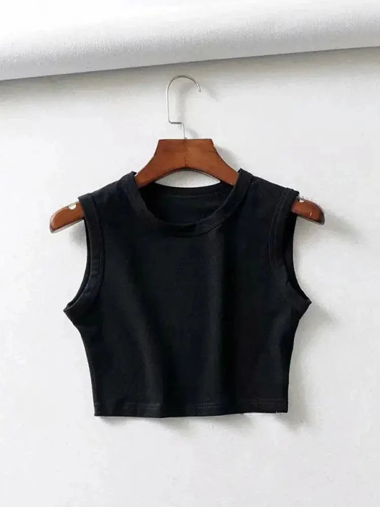 Summer Chic White Crop Top Trendy Streetwear Tank Women