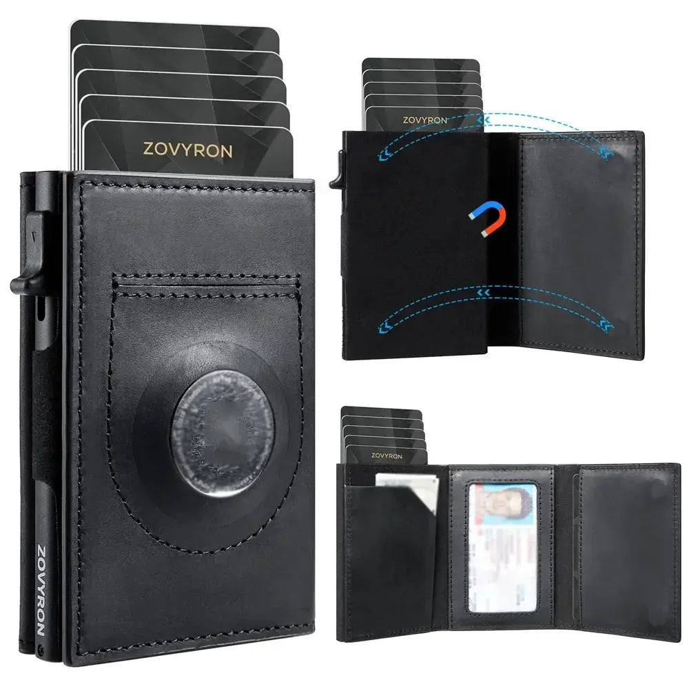Slim Aluminum Carbon Fiber Card Holder Airtag Wallet For Men