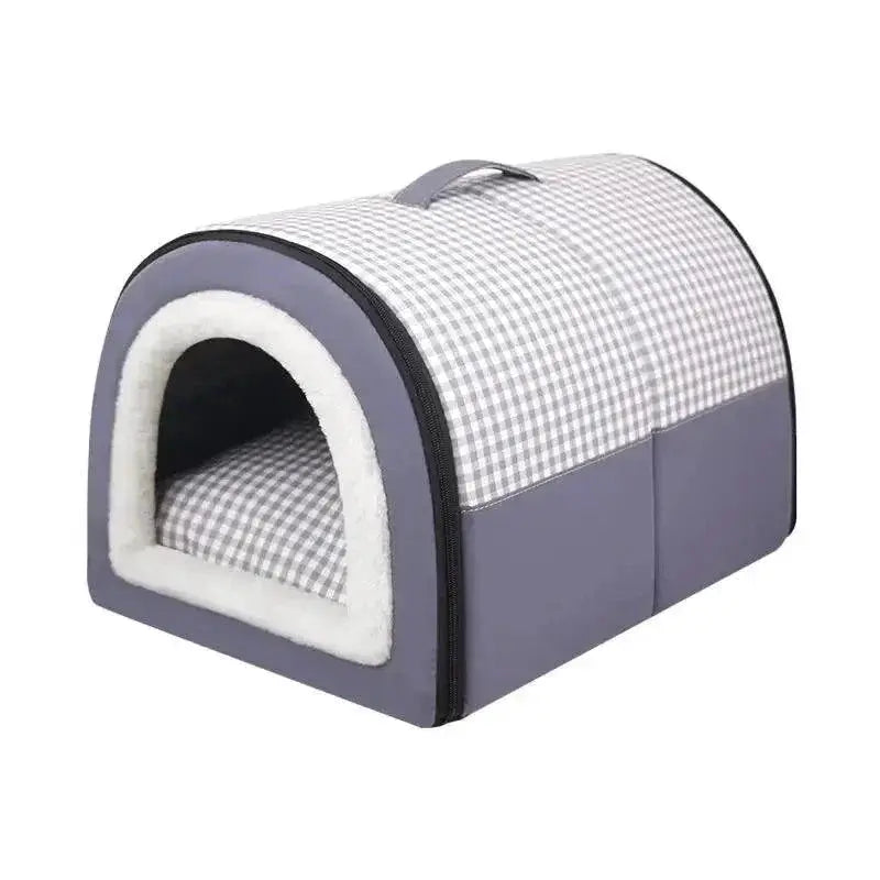 Travel Dog Bed Cave for Small Pets — Light Grey
