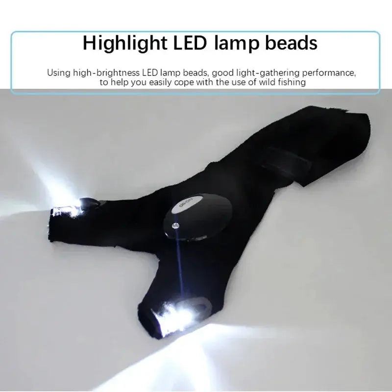 Fingerless LED Flashlight Gloves for Outdoor Fishing Camping