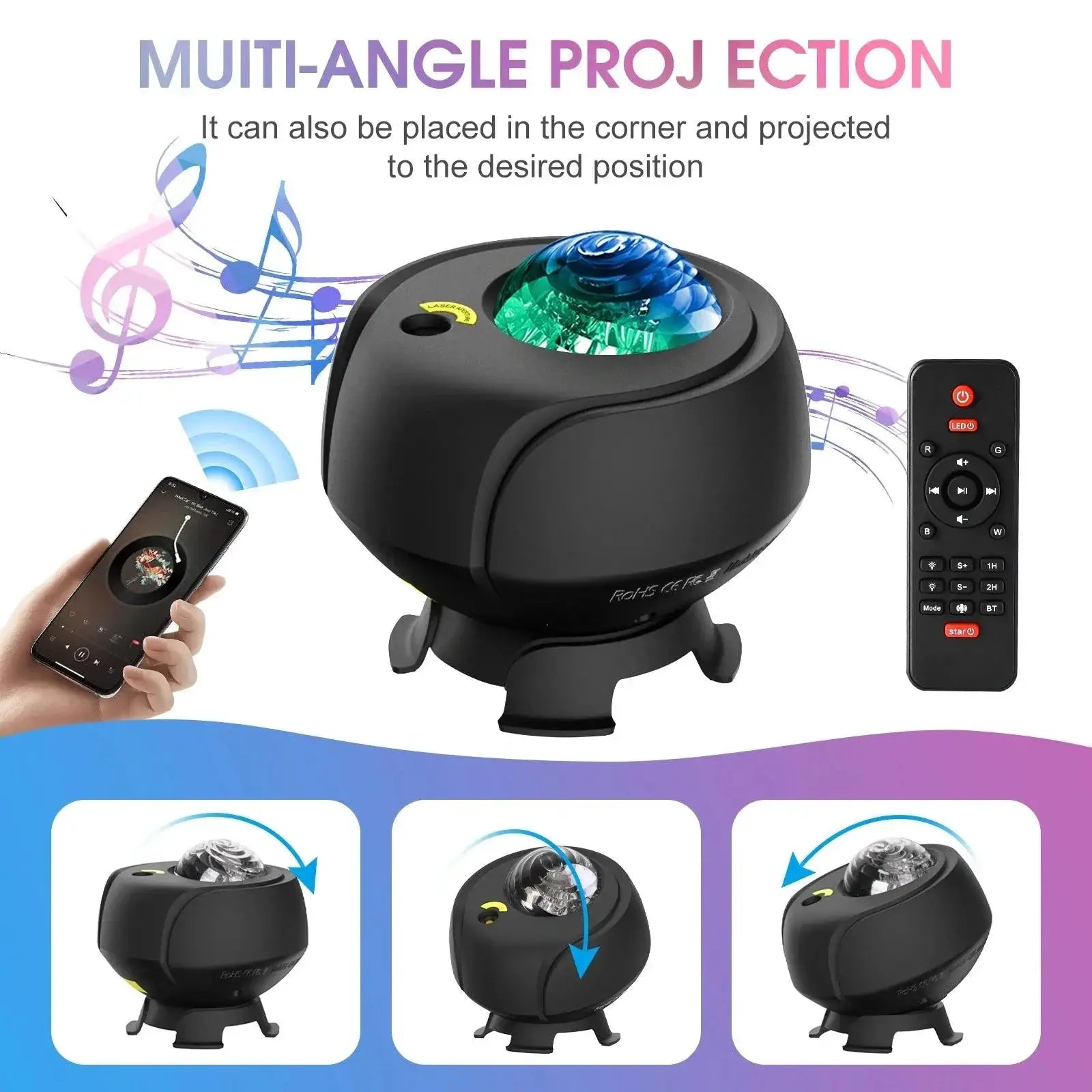 Galaxy Projector Bluetooth Speaker Relaxation Gifts