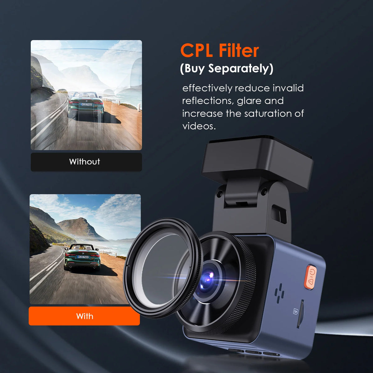 Vantrue Dashcam WiFi Mini Dash Cam with GPS and Speed — product view 5