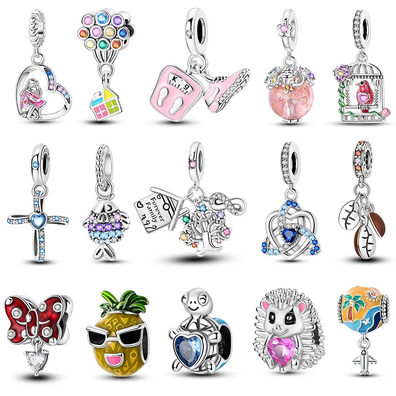 Charm Silver Plated Pendant Beads
