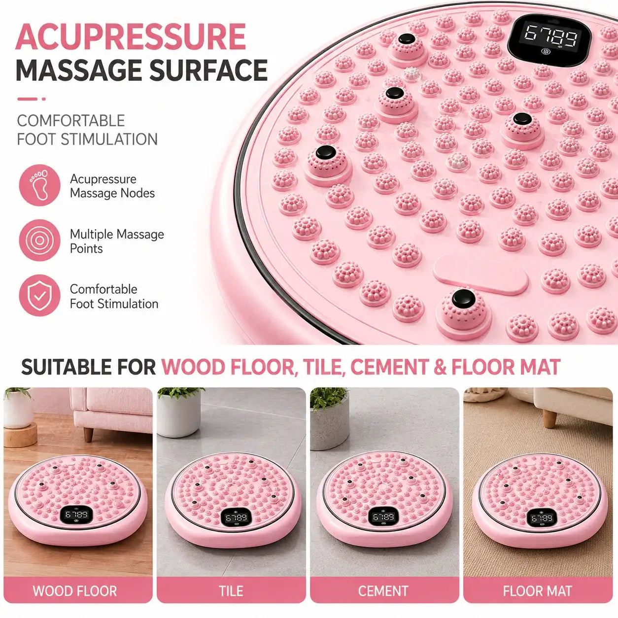 Foot Massage Waist Exercise Waist Twisting Disc Torsion Disc Fitness Equipment Portable Magnetic Foot Massage Twisting Machine