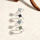 Moissanite Ring in Sterling Silver ATTAGEMS