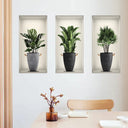 Wall Art Stickers Simulate 3D Potted Green Plants Decor