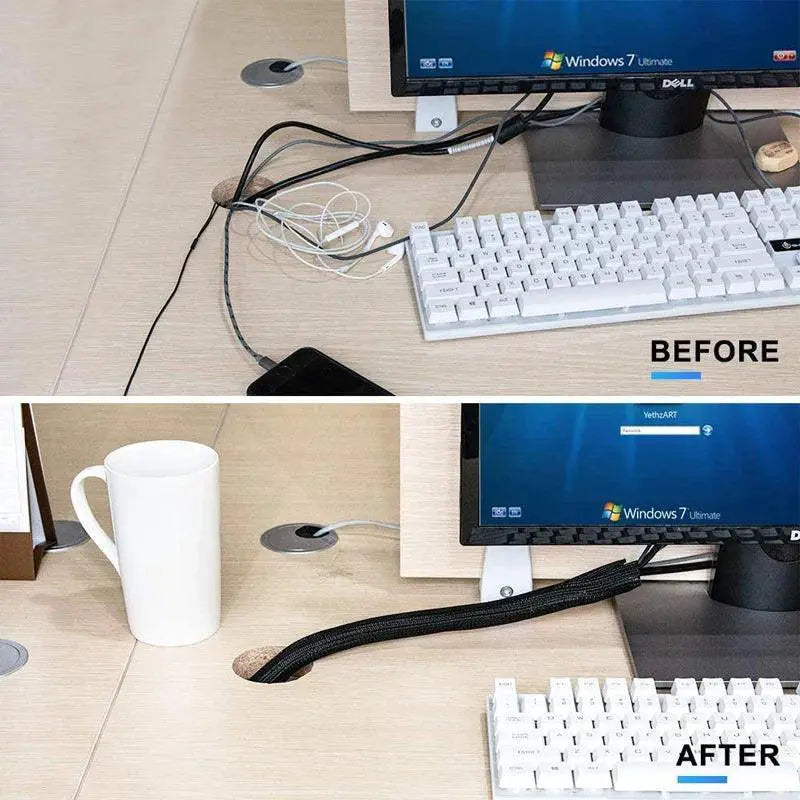 Black Insulated Braid Sleeving Cable Management 10M