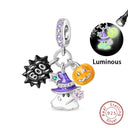 Sterling Silver Halloween Luminous Skull