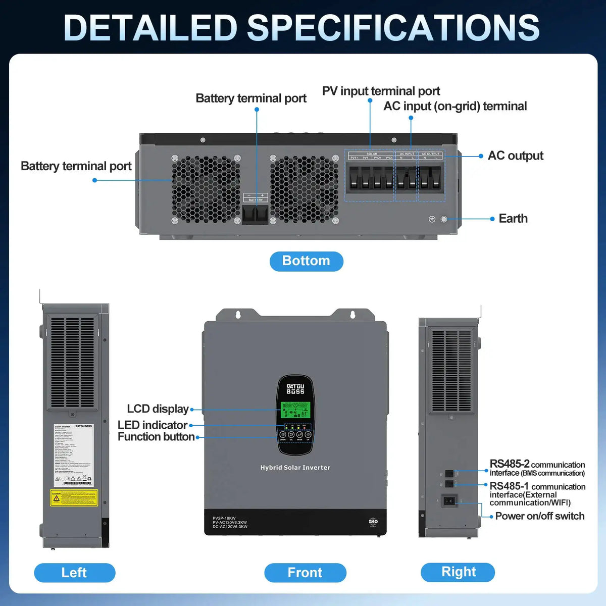 24V Hybrid Solar Power Inverter 3300W