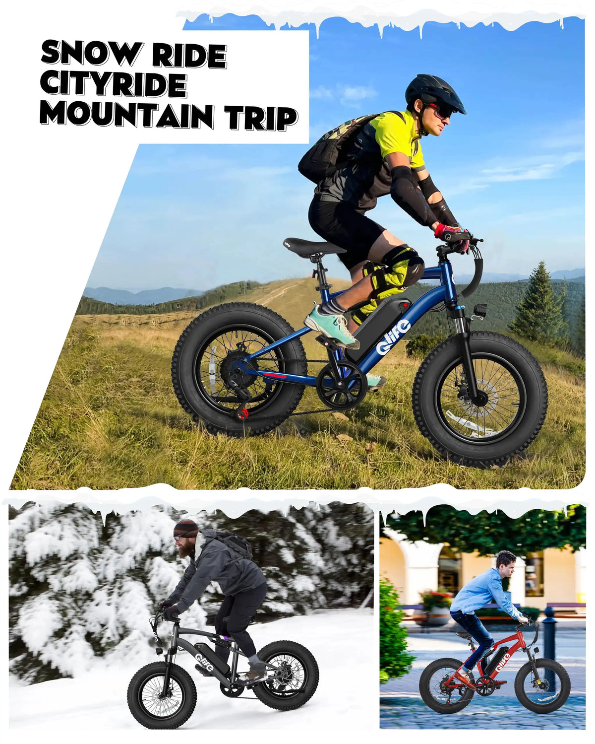 Qlife Fat Tire Ebike - Mile Range — product view 5