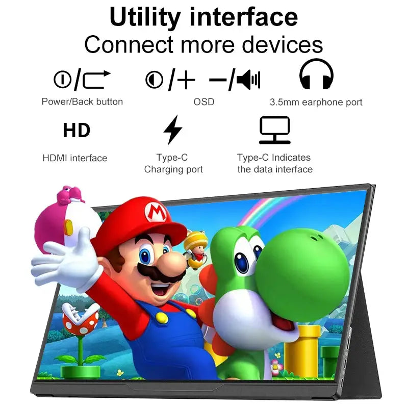 LANLIPU 14inch Portable IPS Touch Panel Secondary Display Computer Monitor FHD 1200P For Cell Phone Xbox Switch PS4/ps5 Laptop