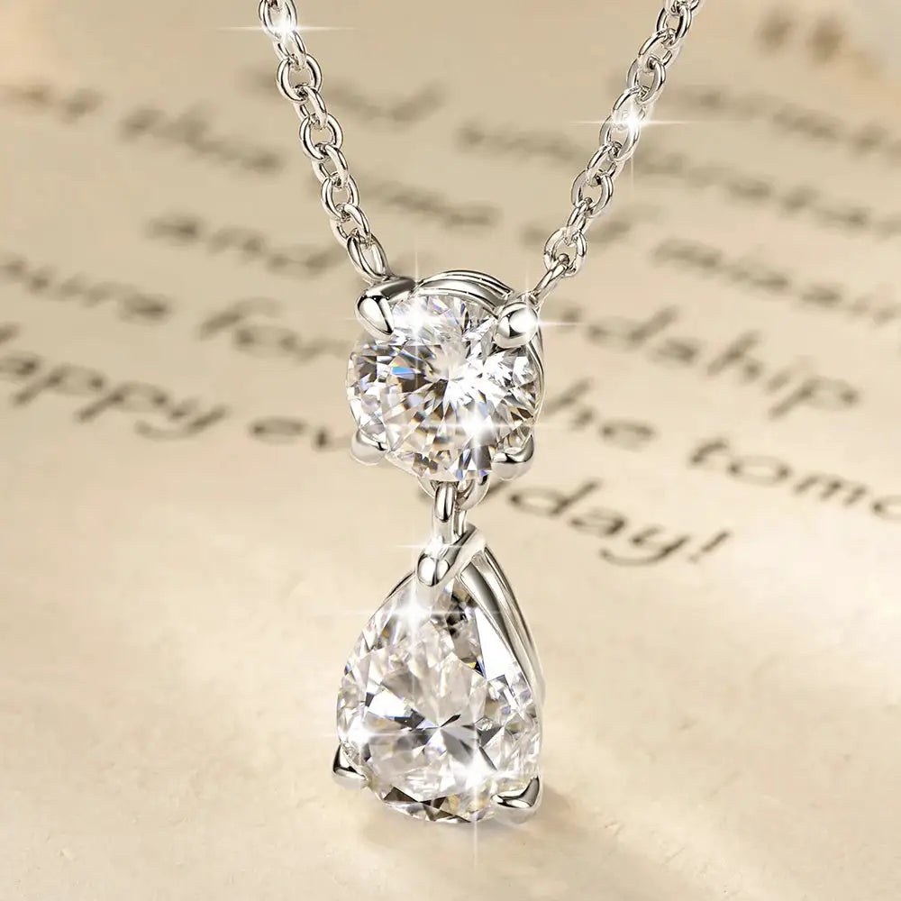 Pear Teardrop Moissanite Necklace Women — product image 6