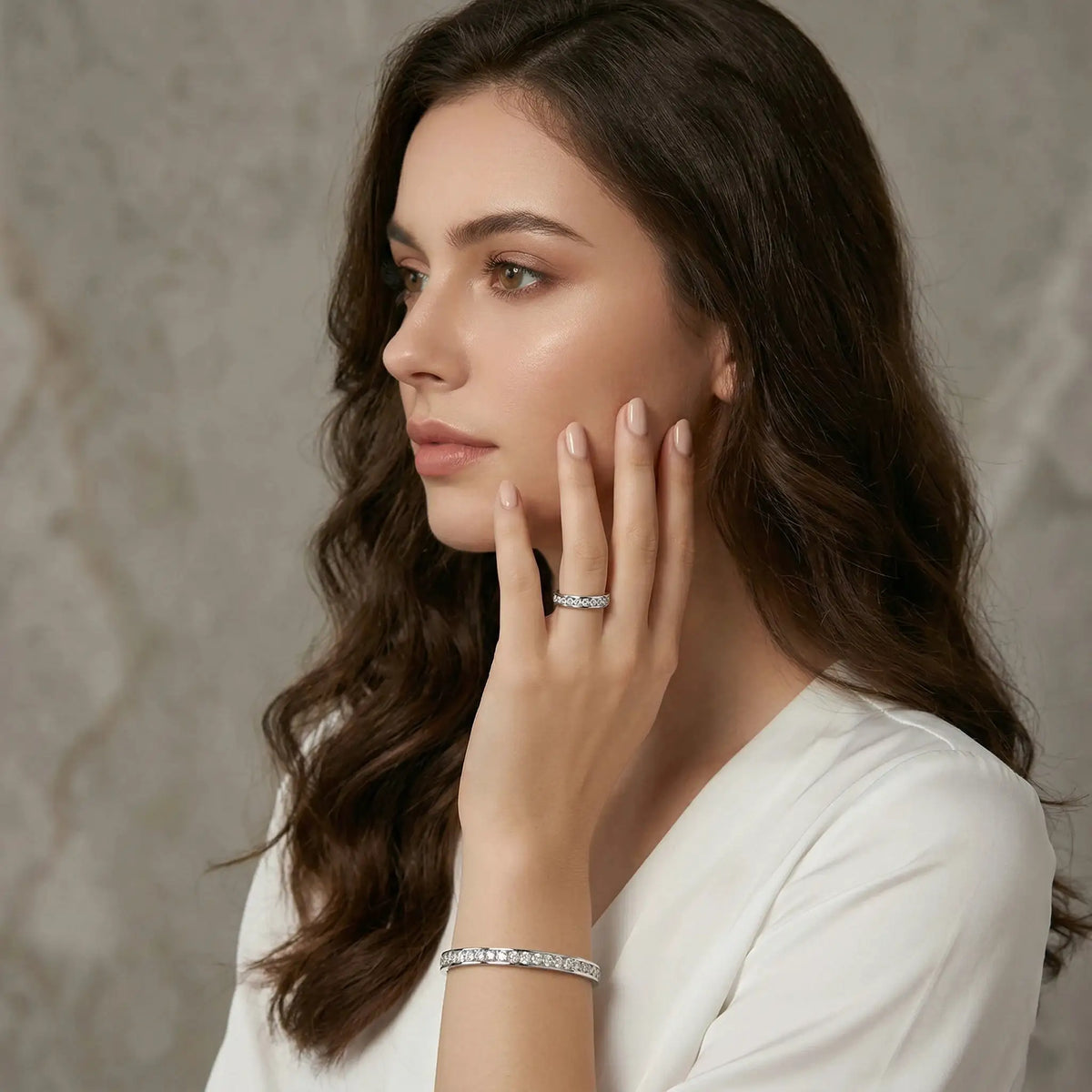 Single Row Moissanite Eternity Ring — product image 4