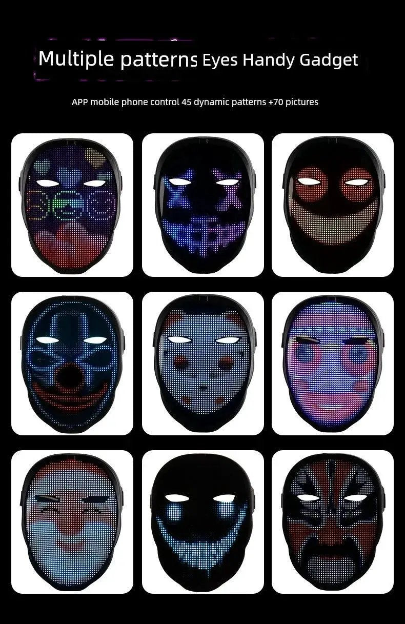 LED Face Changing Mask Custom Robot Bluetooth Smart Gadget