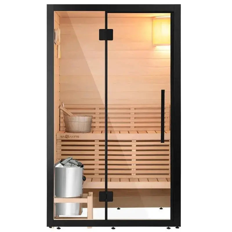 Solid Wood And Volcanic Rock Steam Sauna Relaxation Haven