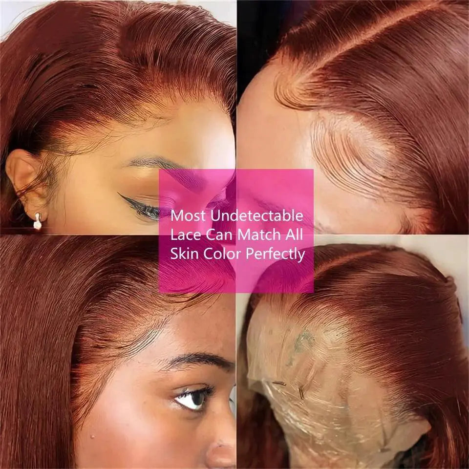 Reddish Brown HD Lace Front Wig 13x6 Straight for Women