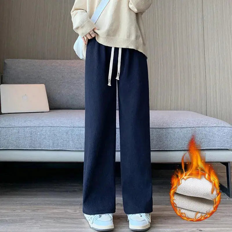 Chic Wide Leg Pants Elastic Waist Trousers For Spring
