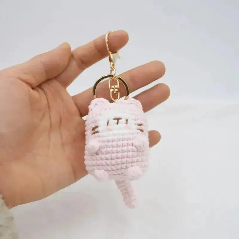 Cute Cat Crochet Keychains Keyring Pendant Charm Gift