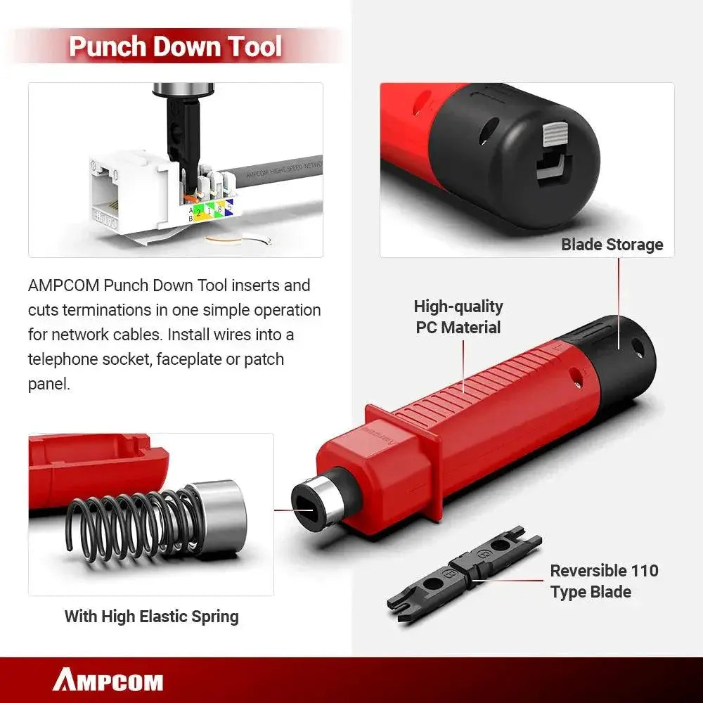 AMPCOM Network Cable Repair Kit Professional Ethernet Tools