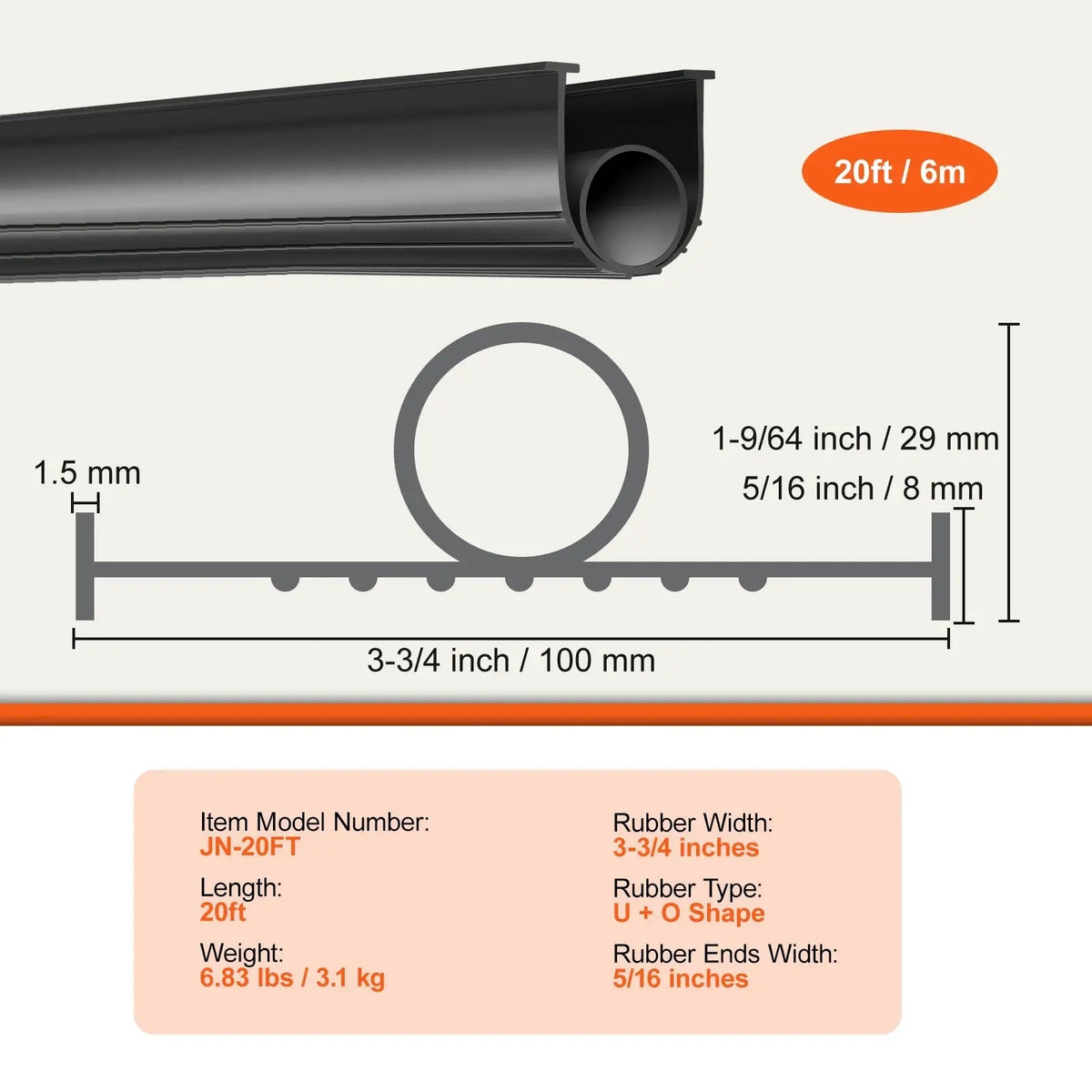 U Shape Garage Door Rubber Seal — product image 10