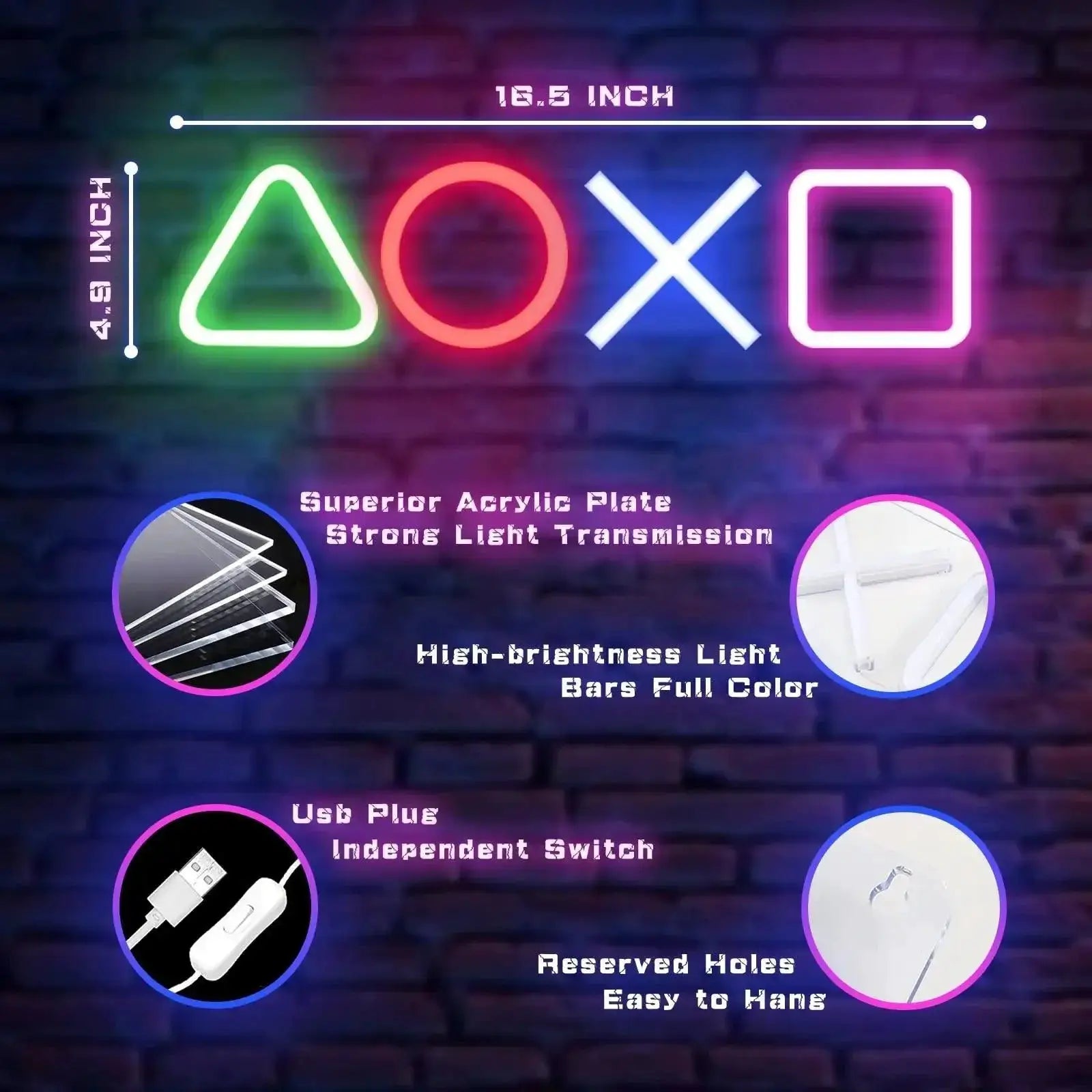 Custom PS4 Game Icon Neon Sign Light for Modern Home Decor