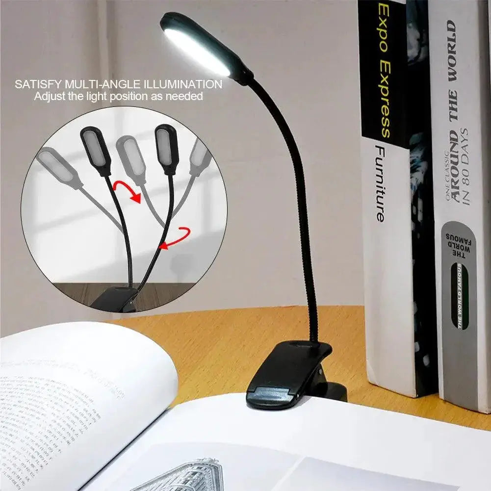 Portable LED Clip On Book Light Night Reading Companion