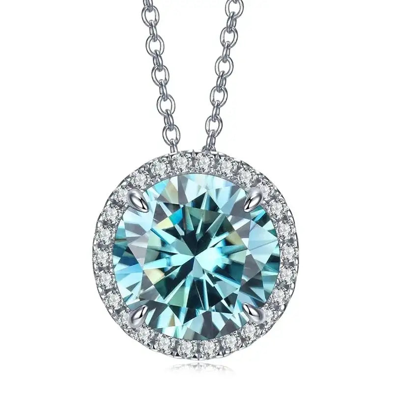 Moissanite Pendant Necklace in Sterling Silver Carat Classic — product view 2