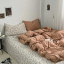 Ins Heart Floral Duvet Cover Set Pillowcases Soft Linens