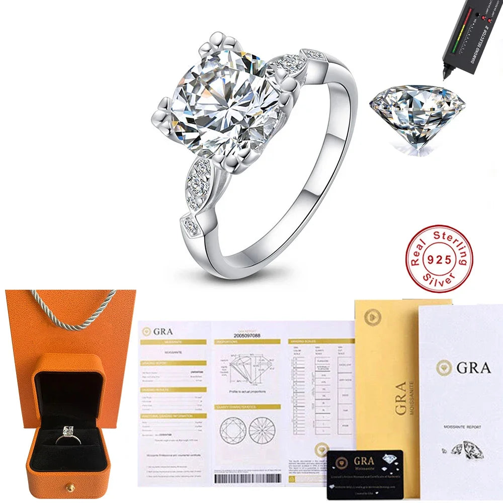 Round Moissanite Ring in Sterling Silver — product view 6