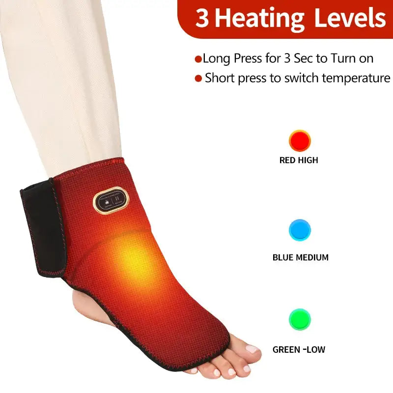 Electric Heating Ankle Support Vibrating Massager Hot Compress Relieves Joint Pain Discomfort Overuse Injury USB Port