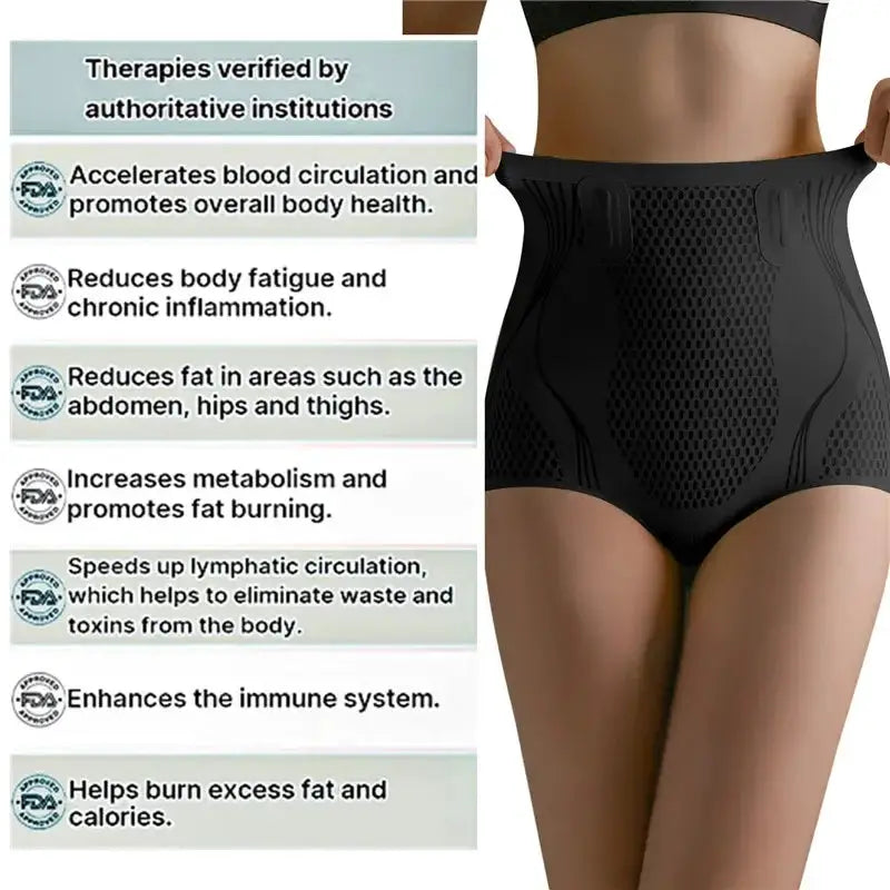 High Waisted Ice Silk Body Shaper Lumbar Pad Ion Fiber