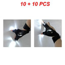Fingerless Gloves LED Flashlight Outdoor Fishing Camping Tools