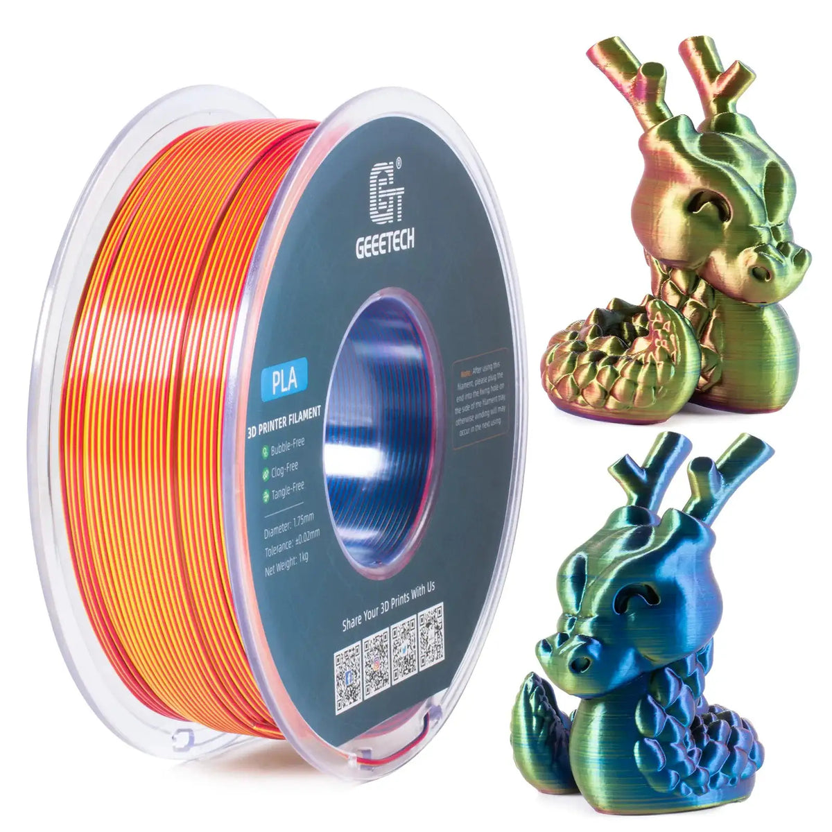 Tricolor Silk PLA Filament for Display Models — product view 12
