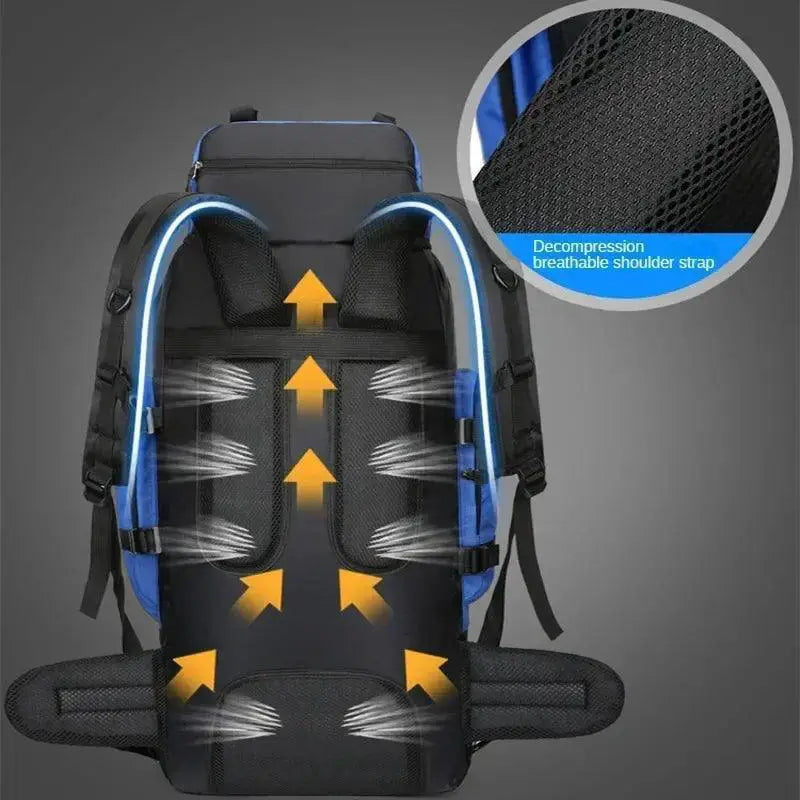 90L Waterproof Hiking Backpack Rucksack for Camping Gear